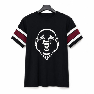 Mens Graphic Stripe Short Sleeve T Shirt  Black